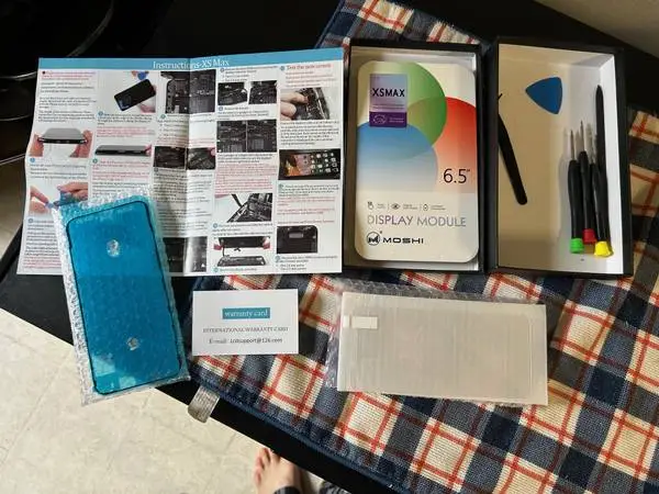 iPhone XS Max Screen with protector and tools