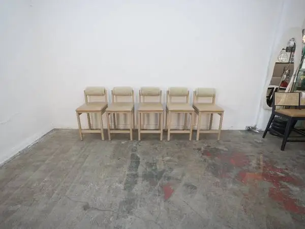 {Set of 2} -The Thayer Counter Stool - Tuscan Leather Camel Seat Shear