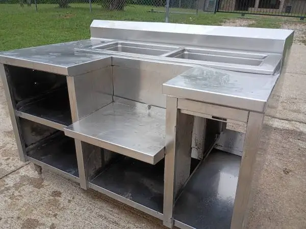 Very Nice Commercial Stainless Steel Prep / Work Table with Deep Stora