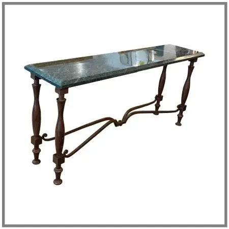 French Baroque Empress Green Marble Console Table