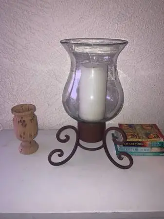 Rustic Farmhouse Wrought Iron Candleholder