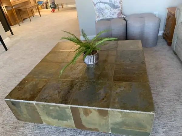 Reclaimed slate tile coffee table