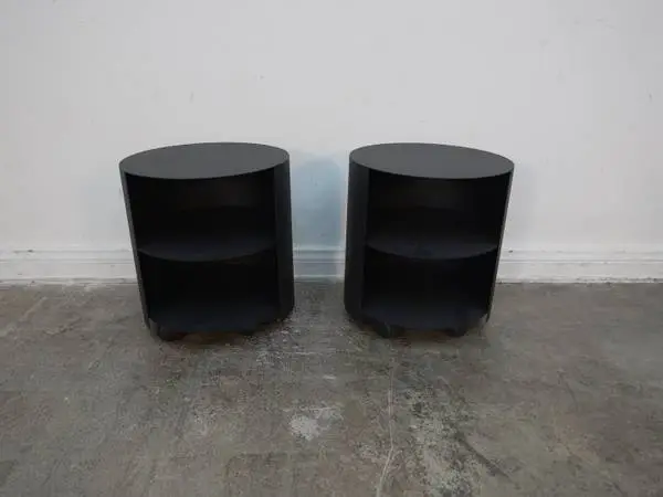 Hem Hide Side Table in Smooth Black (We Have 2 // Sold Individually)