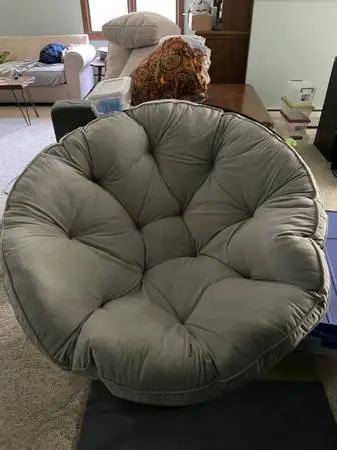 Papasan Accent Chair, Gray, DORM ROOM!
