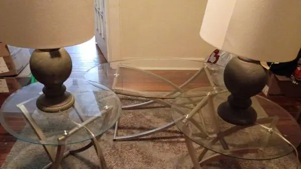 5 piece tempered glass coffee table set (estate sale)