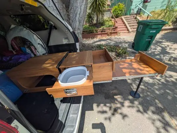 Custom Pull-Out Kitchen setup for camping