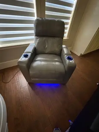 leather recliner with led light