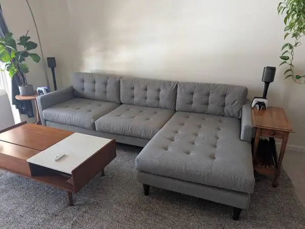 Joybird Eliot Reversible Sectional Sofa - Taylor Felt Grey