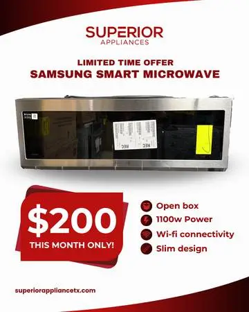 SAMSUNG NEW OPEN BOX MICROWAVE STAINLESS