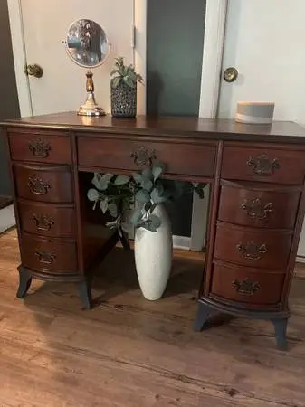 Vintage Vanity Dresser or Desk - wooden & dovetailed