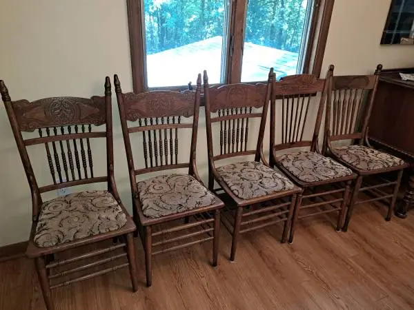 Antique D. Rm Chairs -- set of 5