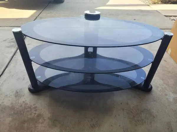 3 tier glass coffee table/tv stand $30