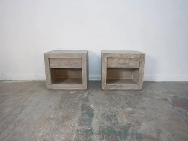 Restoration Hardware Reclaimed Russian Oak 1-Drawer Nightstands Set of