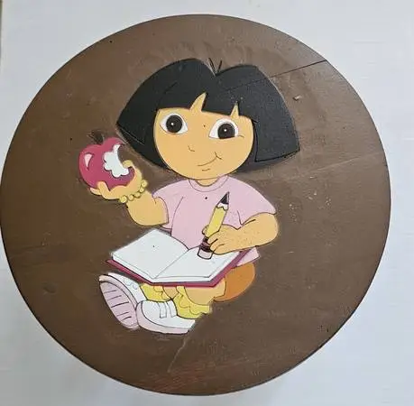 Dora the Explorer Hand Carved Pine Wooden Step Stool