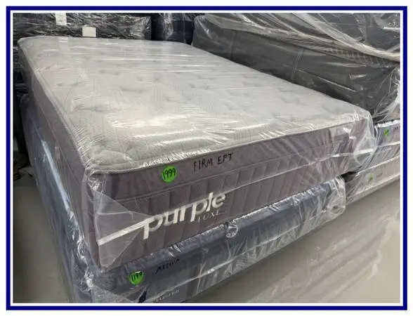 QUEEN SIZE PURPLE LUXE REJUVENATE PLUS PILLOW TOP MATTRESS & BOX BED