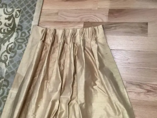 Silk pinch pleated curtains
