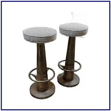 Blackman Cruz Workshop Yacht Bar Stools, Pair. Estimated Price: $16,00