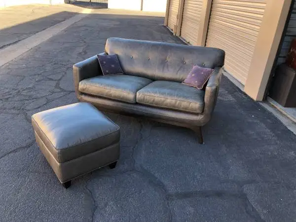 MCM Cosette Leather Sofa And Ottoman