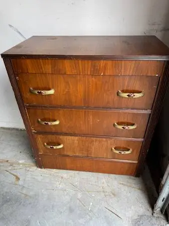 Antique/Vintage Solid Wood 3 Drawer Dresser! Unique Handles:)