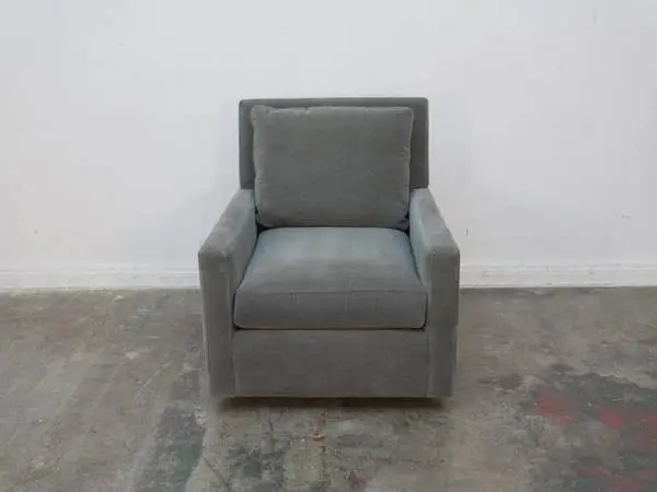 Grey Fabric Track Arm Swivel Chair