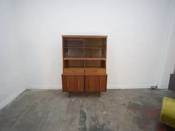Garrison Mid Century Walnut China Hutch w/ Sliding Glass Doors $499.00