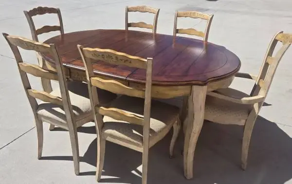Pulaski Furniture Hand Painted Dining Table, 6 Chairs, China Cabinet