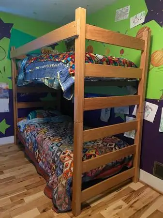 bunk bed frame and one mattress