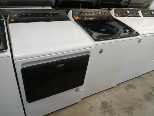 Whirlpool top loading washer and gas dryer