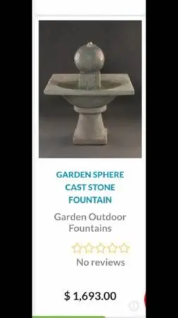 Beautiful Cast Stone Sphere Fountain Paid Close To $2,000