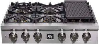FORNO 36-in 6 Burners Stainless Steel Gas Cooktop Warranty!