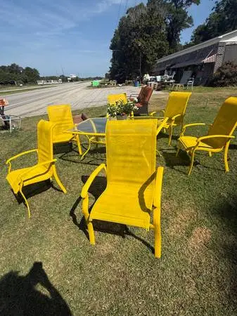 Bright Yellow 7-Piece Outdoor Patio Dining Set