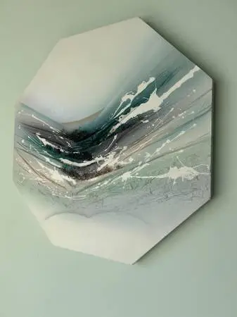 Contemporary Octagonal Textured wall Painting