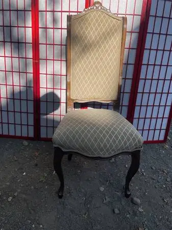 Vintage French upholstered side chair