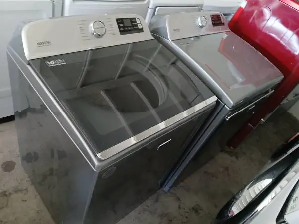 Extra power maytag Grey top load washer and gas dryer