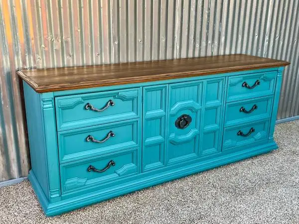 Refinished xL Solid Wood Dresser Tv stand Sideboard