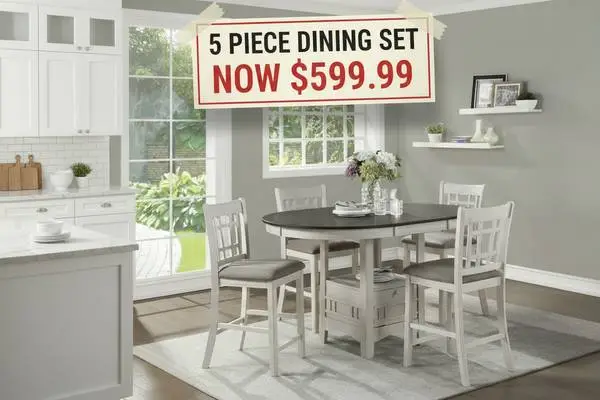 OVAL OR ROUND COUNTER HEIGHT TABLE SET