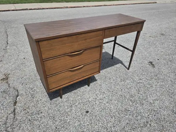 Mid Century Vintage Walnut Desk / Vanity