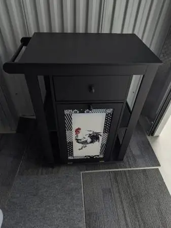 Black Rooster Kitchen Cart Like New $60.00