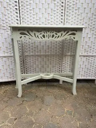 Vintage carved solid wood painted console table