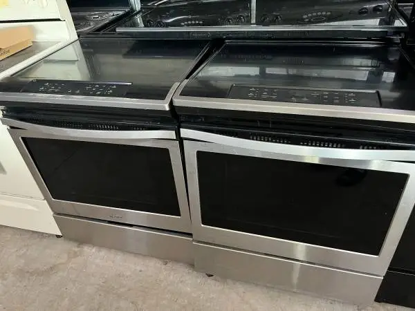 Stainless steel slide in glass top stove