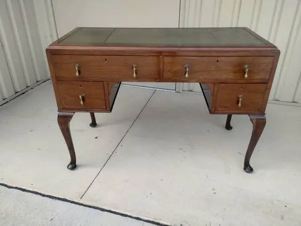 Early/Mid 1800s Leather Top Desk w/Handmade Nails
