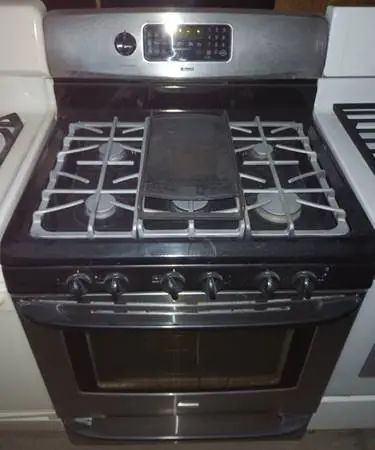 Five burner stainless steel gas stove