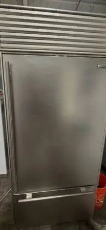 Subzero Stainless Steel 36” Wide Fridge/Viking 36” Wide Gas Range