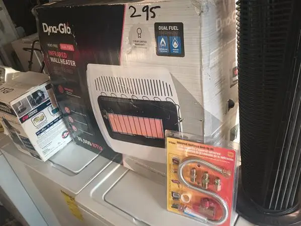 30,000 BTU dual fuel wall heater