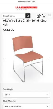stackable office chairs Reception chairs polypropylene with steel frame $35 each