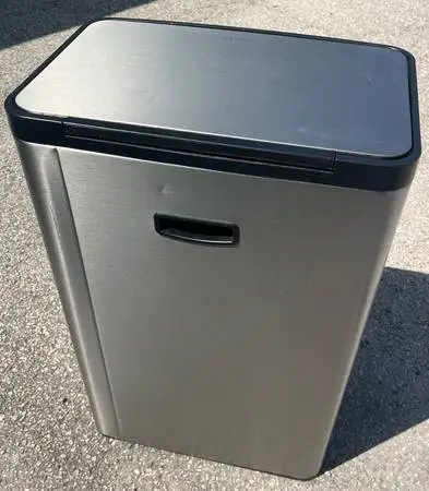 Kohler 13-Gallon Stainless Steel Slim Step Trash Can (Bifold Lid)