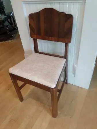 ART DECO SIDE CHAIR OR DRESSING VANITY /VINTAGE 1930S or 40s