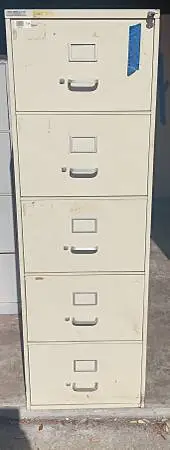 Extra Deep!GF,5-Drawer,Putty,Legal Size File Cabinet,Lock-Key,Follower