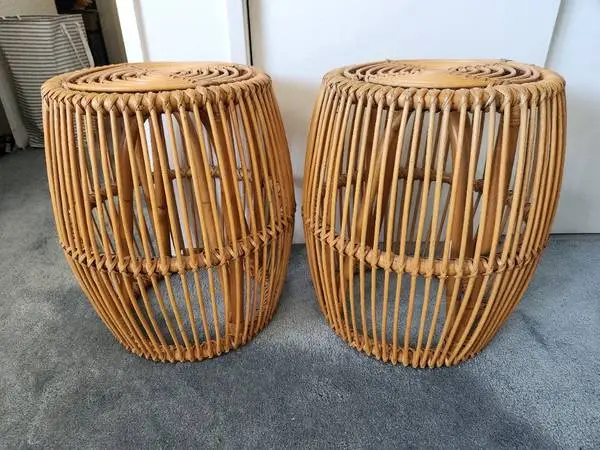 🍀 Pacific Direct Keegan 20.5 Round Rattan Side End Tables