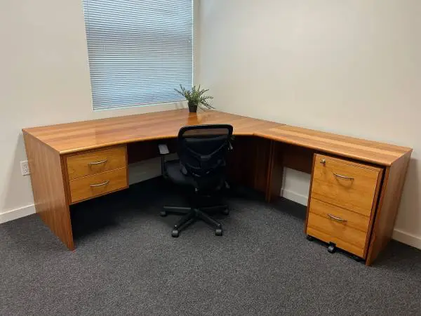 L-Shaped Corner Desk with Large Work Surface